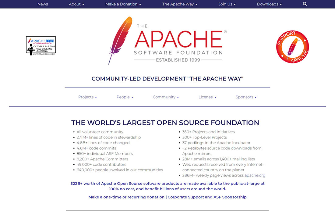 Apache homepage