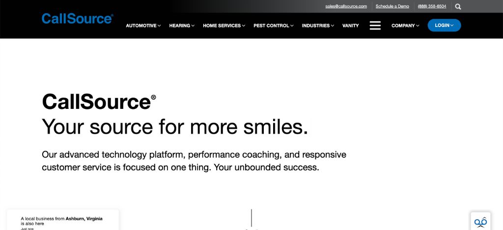 CallSource Homepage