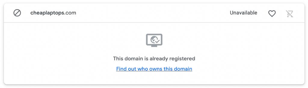 Domain Name Unavailable