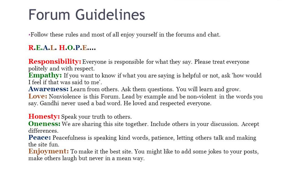 Forum Guidelines