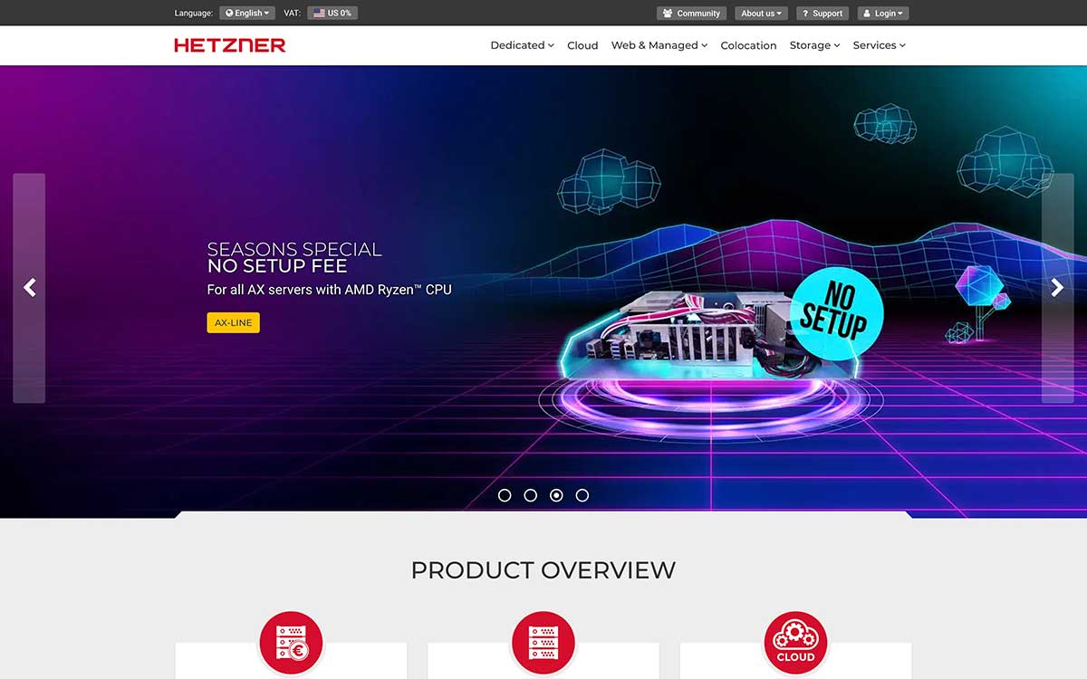 Hetzner-Homepage