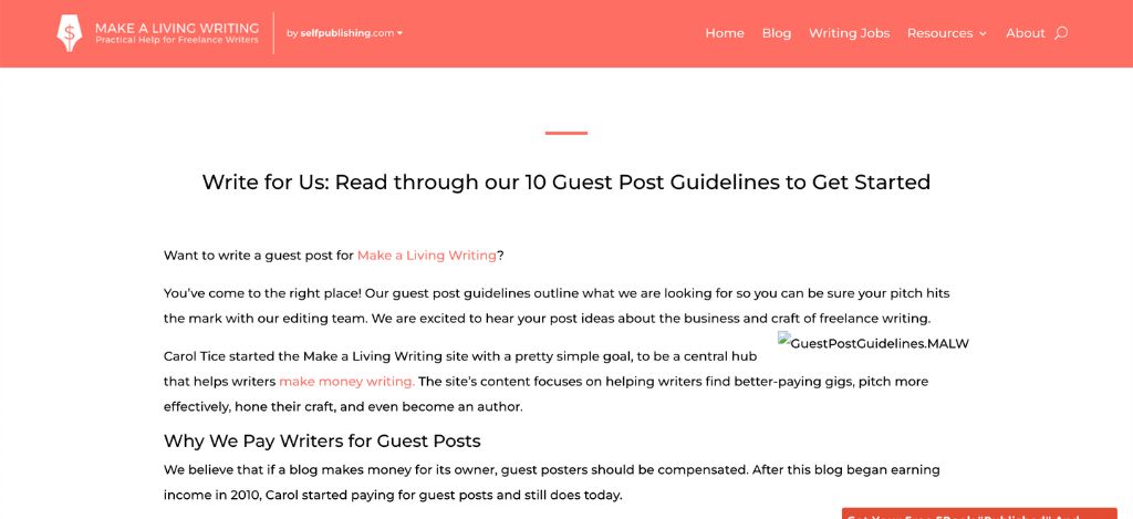 Make a Living Writing Homepage