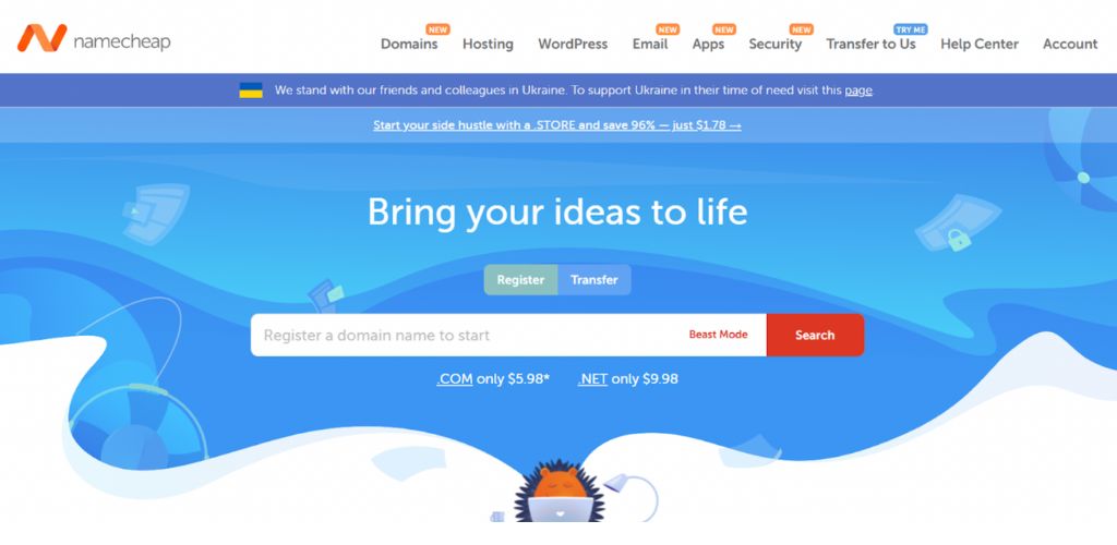 Namecheap Homepage