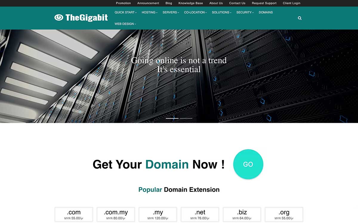 The-gigabit-homepage