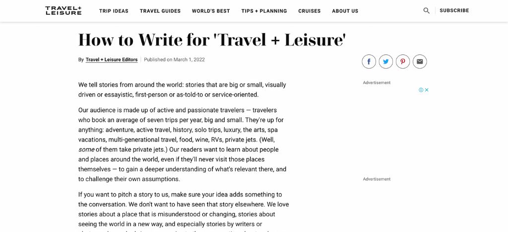 Travel + Leisure Magazine Homepage