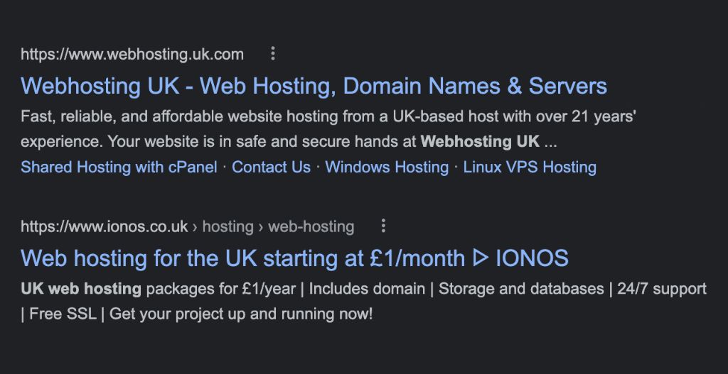 Web hosting in the UK