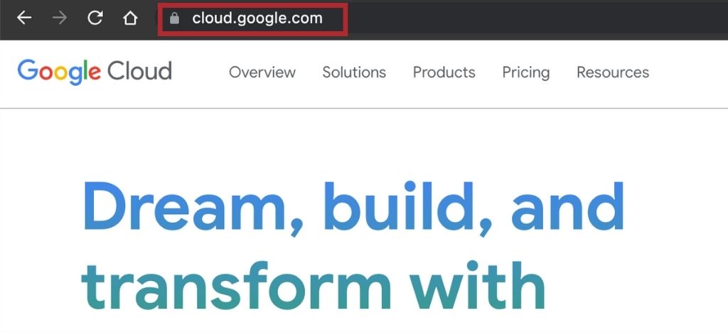 cloud.google subdomain