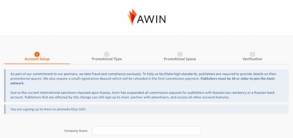 Awin Application Process