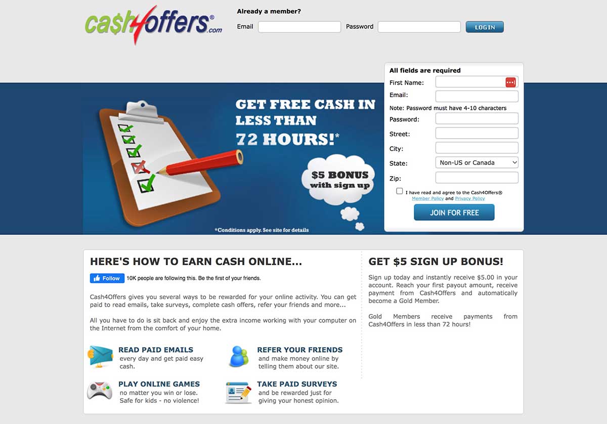 Cash4Offers-homepage