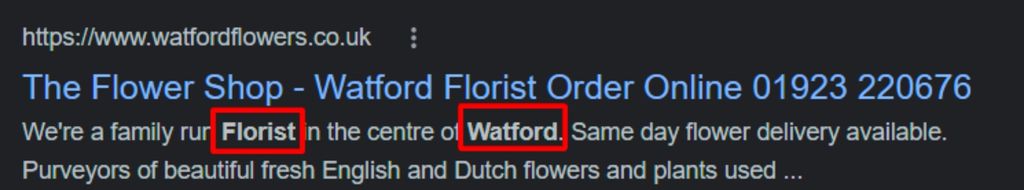 Florists In Watford Keywords In Description