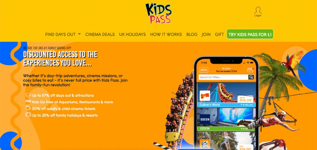 Kids Pass Homepage