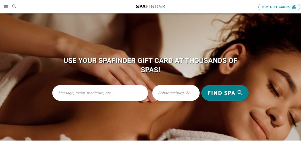 Spa Finder Homepage