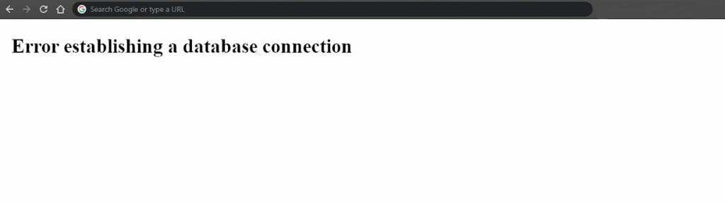 Error establishing a database connection
