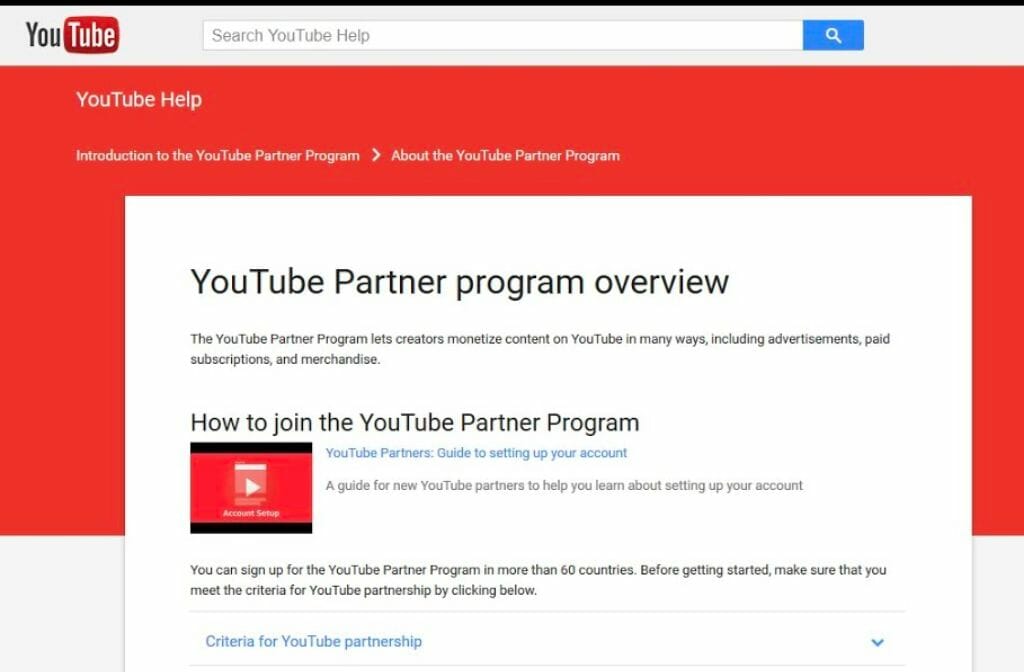 YouTube Partner Program Overview