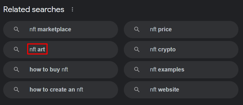 google related nft searches