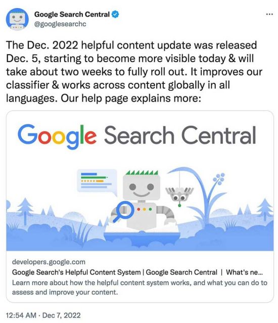 google-update-rolling-out-december-2022