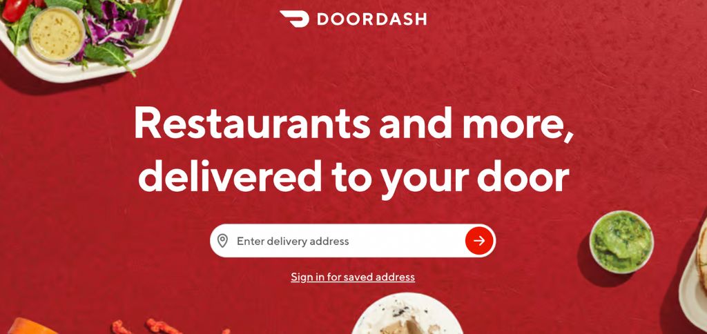 Doordash Homepage