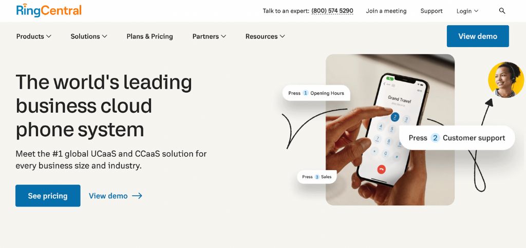 RingCentral Homepage