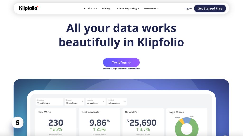 Klipfolio Homepage