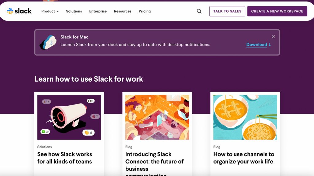 Slack Homepage