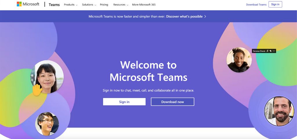 Microsoft Teams Homepage