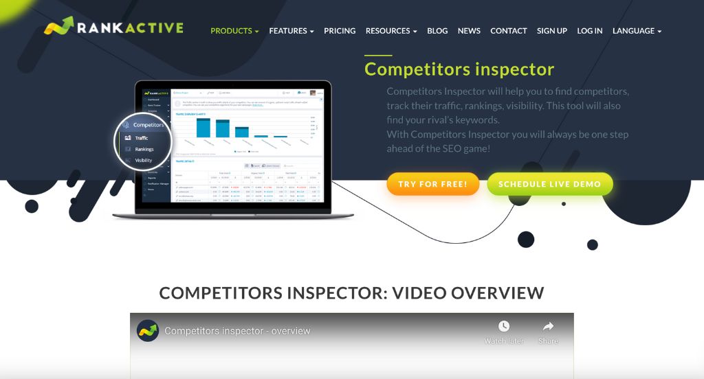 RankActive Competitors Inspector
