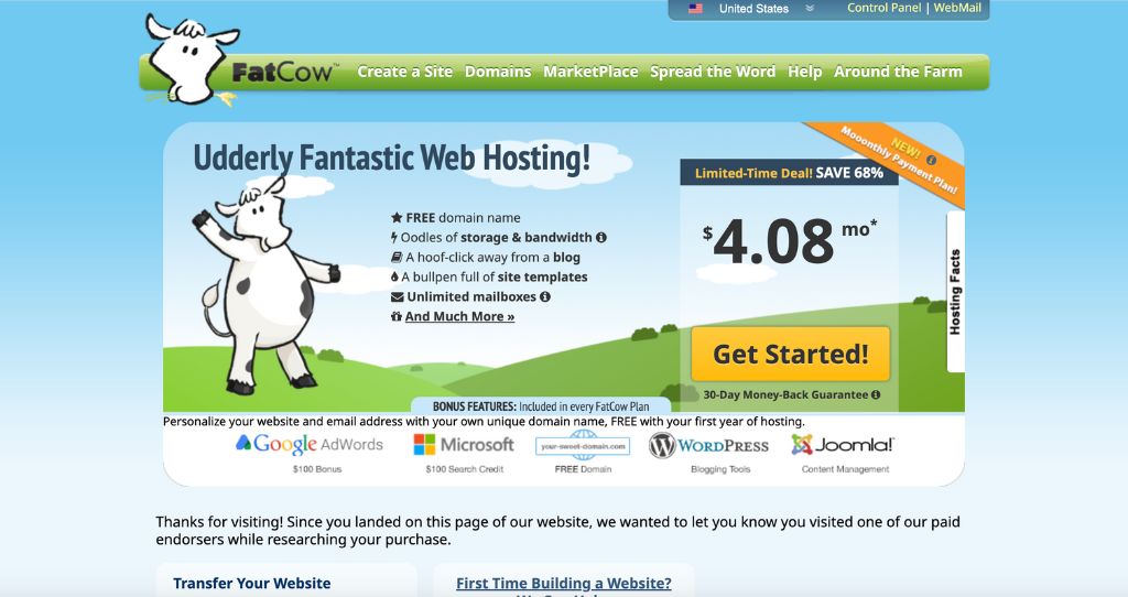FatCow Homepage