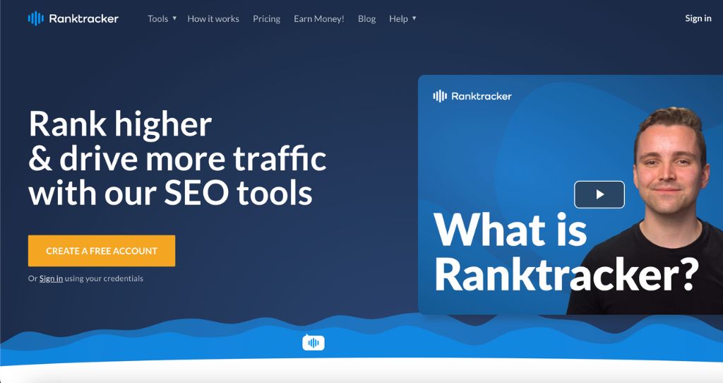 Ranktracker Homepage