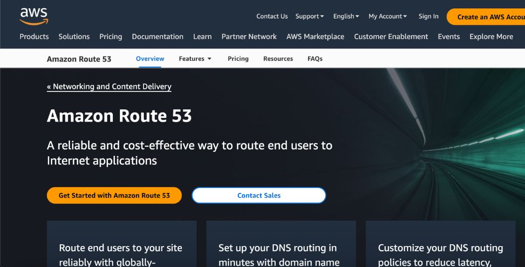 Amazon Route 53 Homepage
