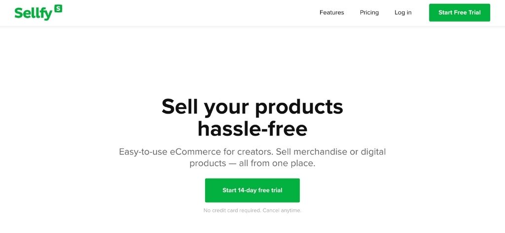 Sellfy Homepage
