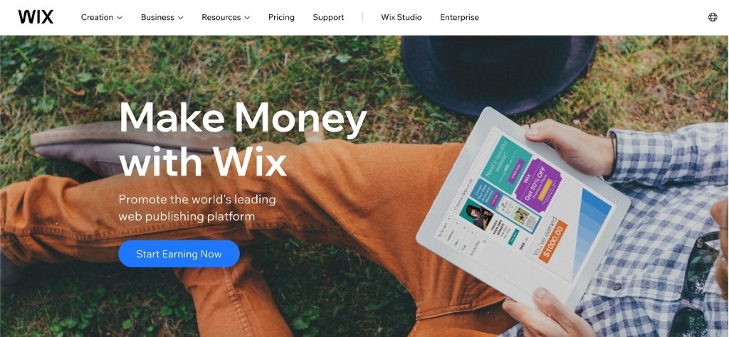 Wix Affiliate Homepage